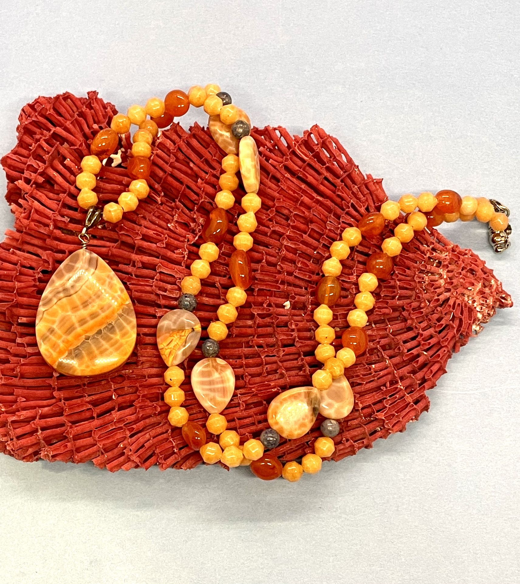Handmade  Fire Agate Necklace