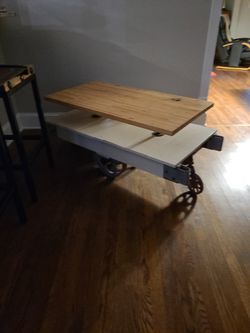 Furniture Cart Table With Butcher Block Top
