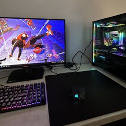 Full Gaming Setup- PC 4080 / Glorious Gaming Keyboard (96%) / Asus 27in monitor