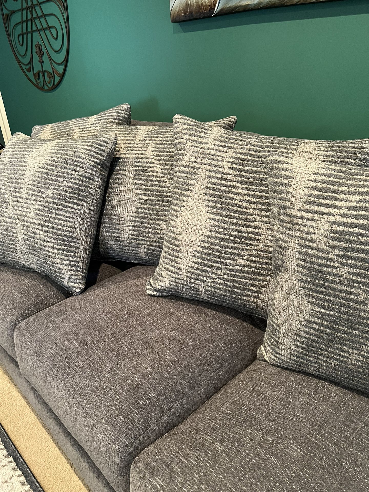 20x20 BRAND NEW Gray Couch Pillows / All 5 For $60