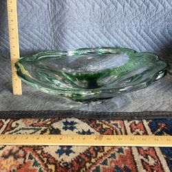 Super Large Heavy Green Art Glass 