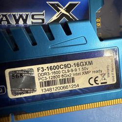 G. Skill Ripjaws X 16GB DDR3 (2x8GB) Dual Channel RAM