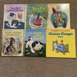 6 Brand New Children’s Books Little Golden Books And Curious George 