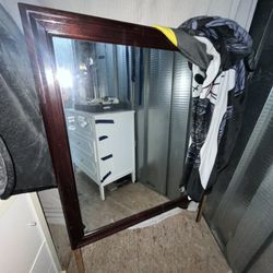 Wooden mirror With legs 