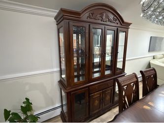 Dining table with chairs and  china set available with light