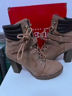 Guess Lace-Up Heeled Ankle Boots
