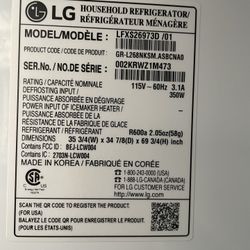 Refrigerator LG 26cu. ft Black stainless Steel