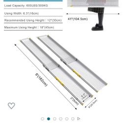 Ruedamann 6FT Portable Aluminum Wheelchair Ramp, 8" W

