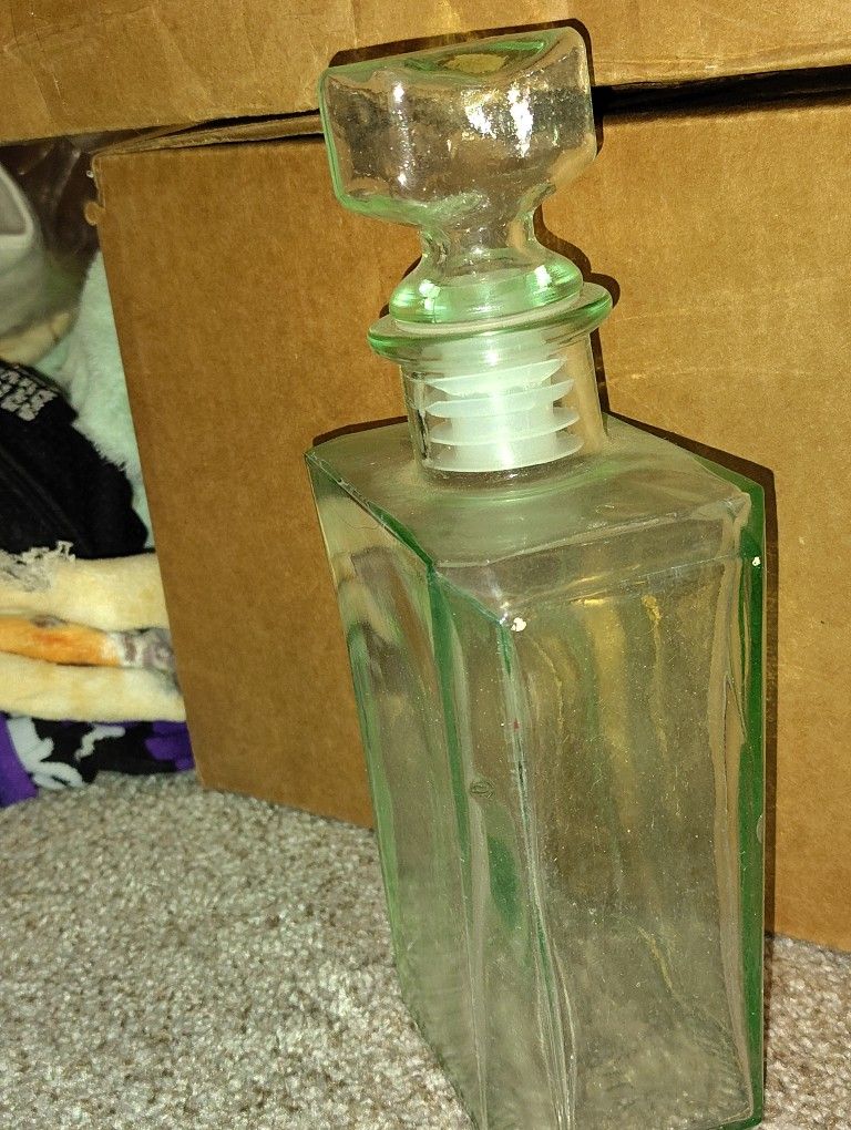 Rare Rare Italian Green Glass Decanter