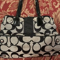 Coach satchel Striped Purse