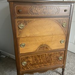 Tall Antique Wood Dresser