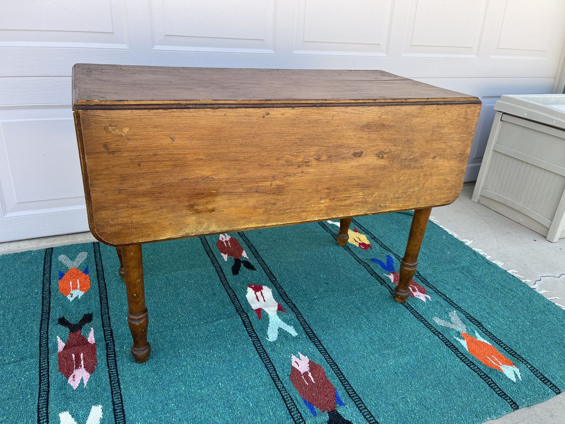 Antique Rustic Drop Leaf Kitchen Table 