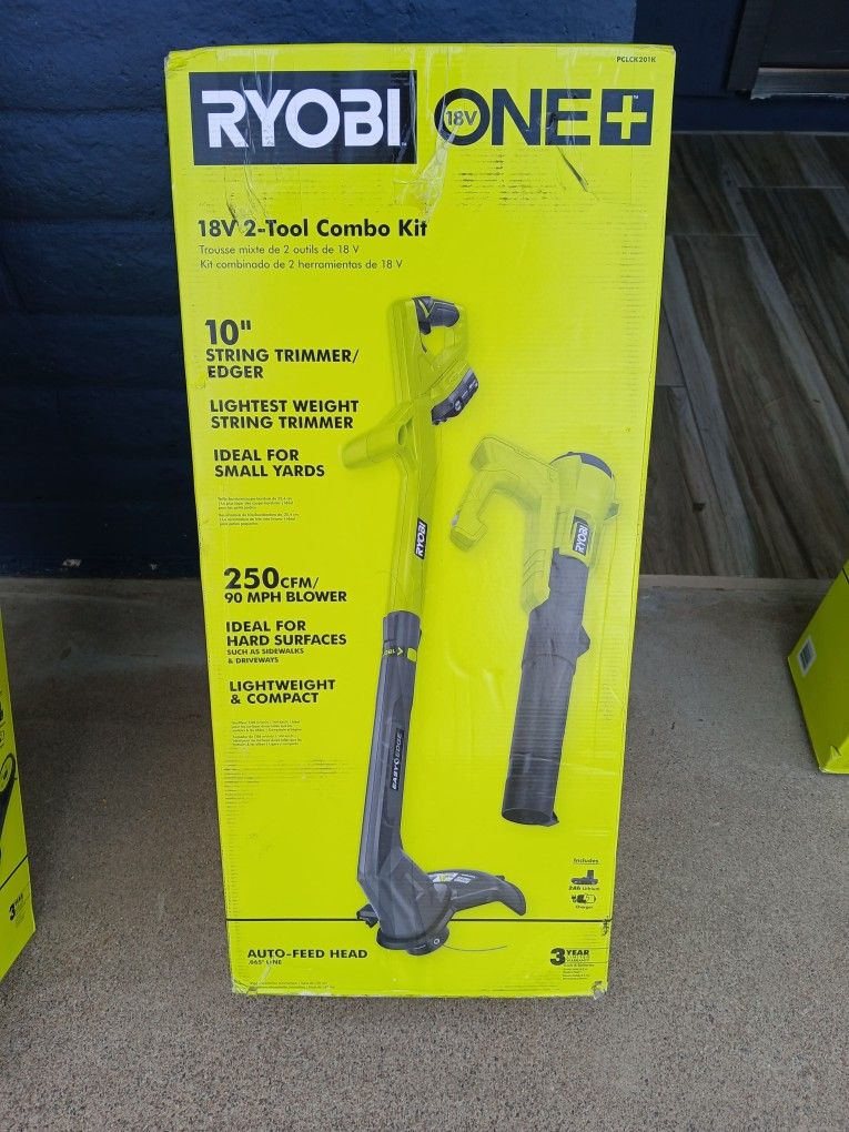 WEED EATER AND BLOWER RYOBI 18V BATTERY AND CHARGER INCLUDED