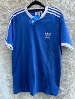 Adidas Royal Blue Trefoil Stripe Ringer Tee