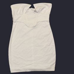 White Tic Toc mini dress #minidress Excellent Condition  Size Large -Pics of Measurements Attached  If you have any questions about sizing or shipping