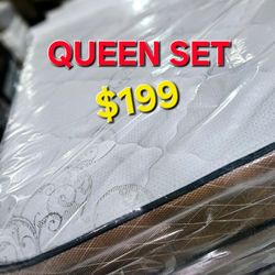 Queen set $199 >> set  ** Mattress And Box Spring