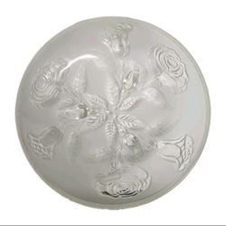 Vintage Rose Bowl 13inch Frosted to Clear Glass