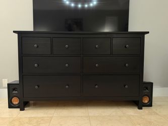 IKEA Hemnes Dresser 8 Drawer Black Brown Excellent Condition