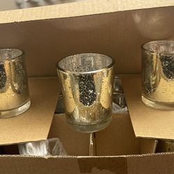 Cracked Gold Candle Votives