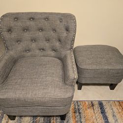 Gray Chair & Ottoman 