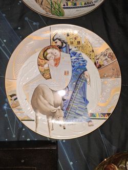 The Pharoaoh's Daughter and Moses Vintage Collectible Plates
