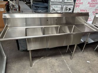 3 Compartment Sink 15x15 Basin GSW SEE15153D Stainless Steel Dish Wash NSF #5380