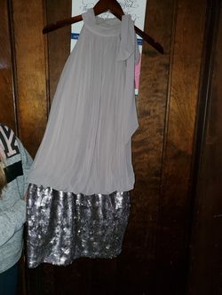 Dress with sequins bottom