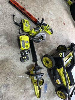 RYOBI 40V HP CHAINSAW HEDGE TRIMMER SKILL SAW ALL WORKING