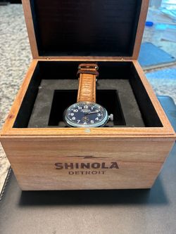 Shinola Runwell Argonite-1069 Watch  with Wood Box