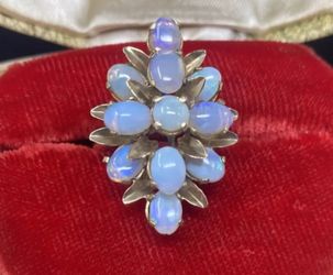 14k Gold Opal Bouquet Ring Vintage 