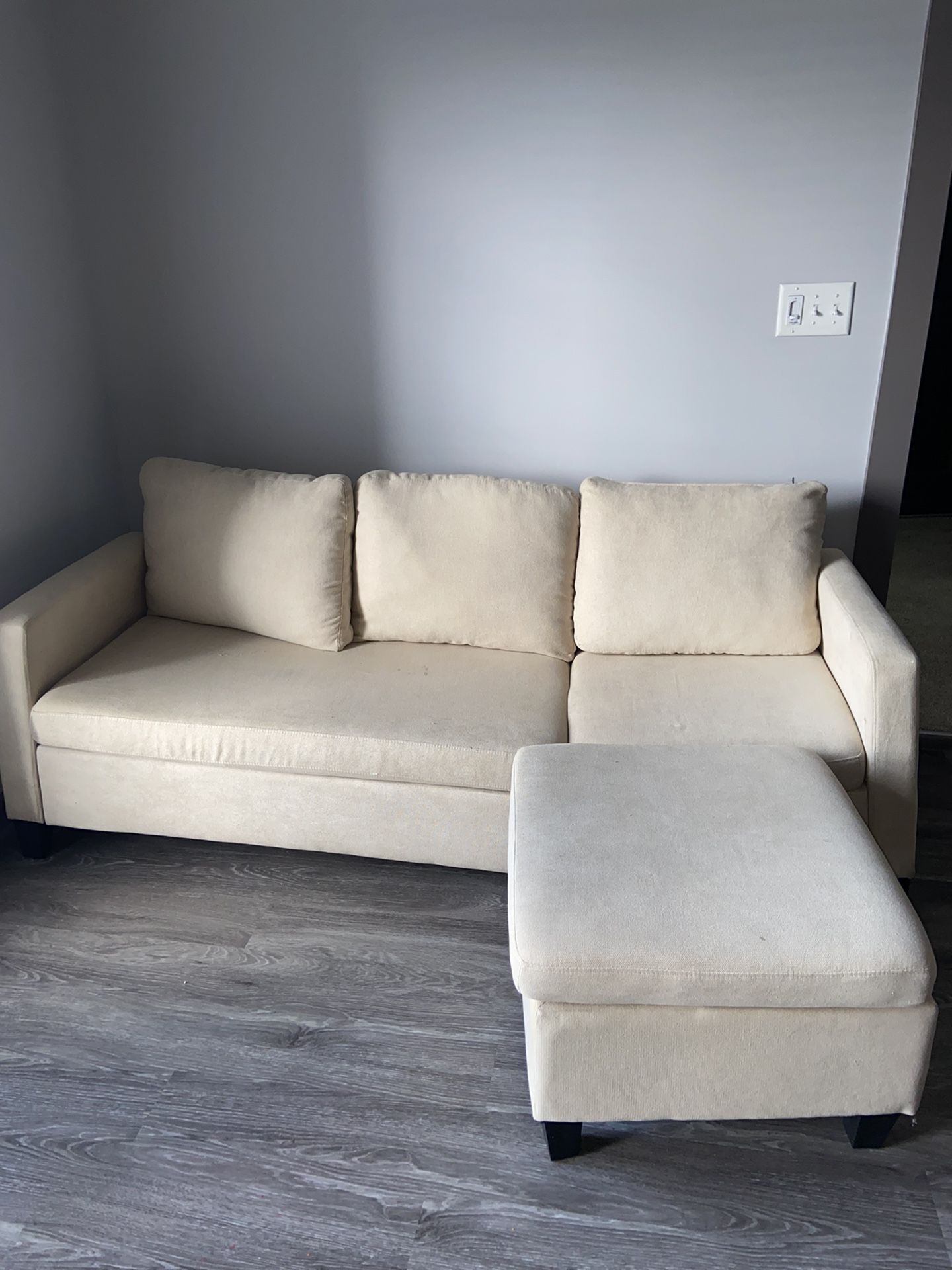 Cream Couch With Ottoman for Sale in Dunwoody, GA OfferUp