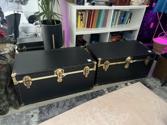 Vintage Trunks With Long Key Locks Comes With Key T-46
