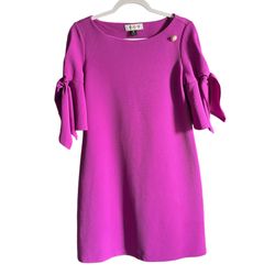 NWOT St. John Collection Purple Textured Knit Dress - Size 16