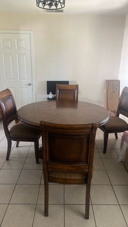 Sturdy Wood Table and 4 Chairs