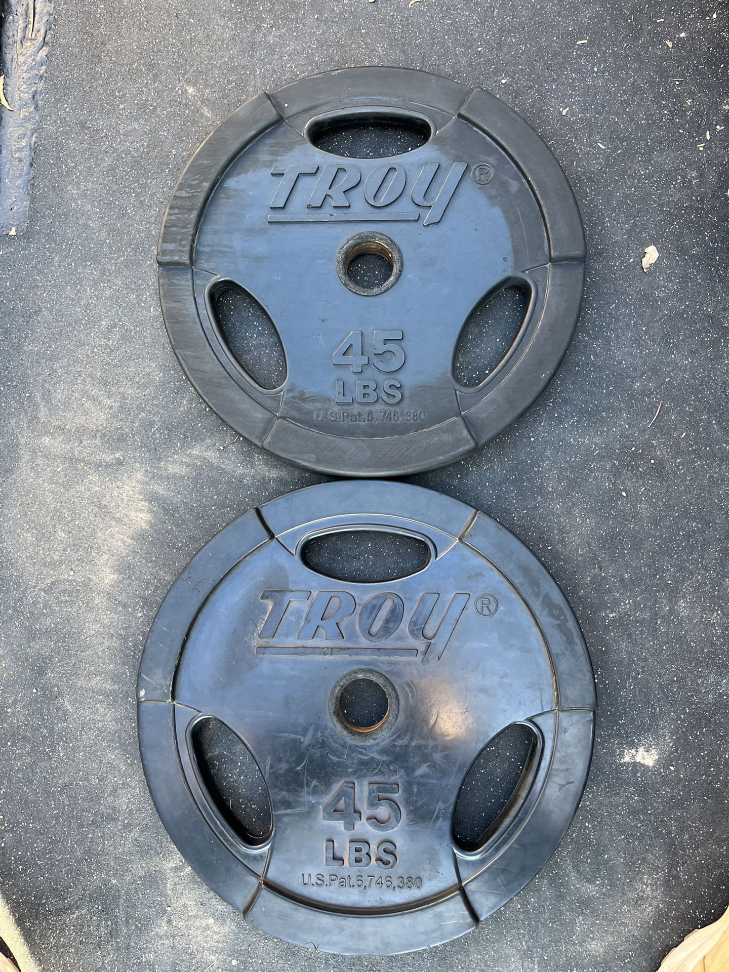 Troy 45lb Rubber Olympic Weight Plate Set 