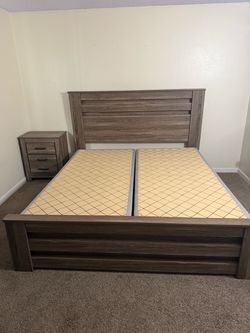 King Bed Frame/ matching night stand & box springs