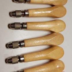 Eight (8) Wooden Handle for Screwdriver, Chisel, File, Rasp, Etc. Flat on one side