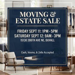 🚨 HUGE FULL-HOUSE MOVING SALE – DUVALL (2 DAYS ONLY) 🚨