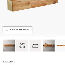 CB2 Hide N Seek Large Acacia Storage Shelf