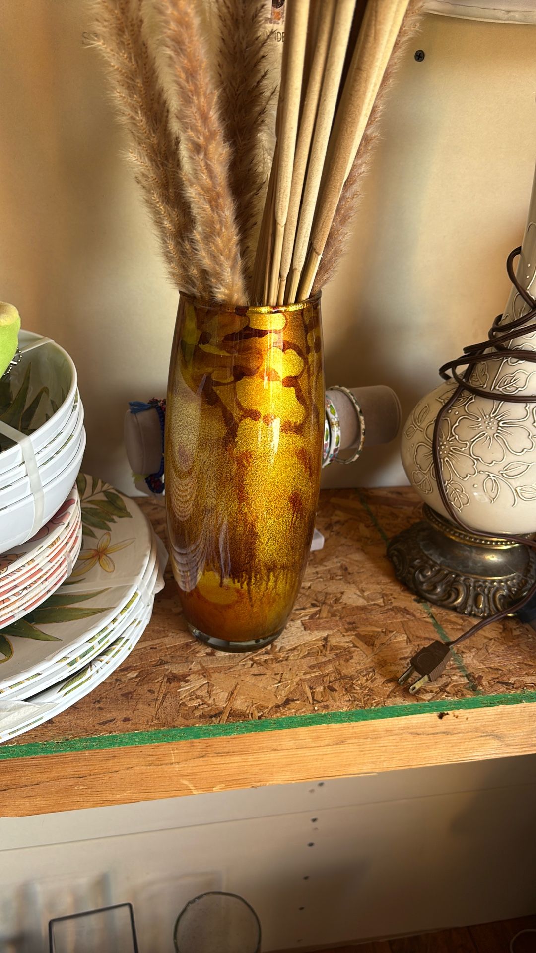 GLASS BLOWN VASE FROM ITALY