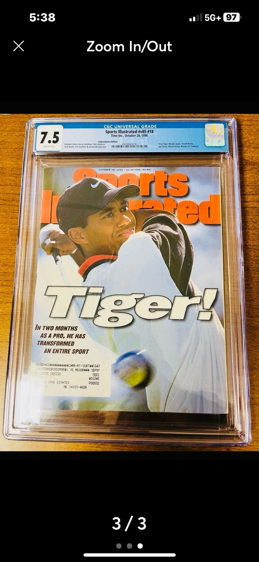 7.5 Graded Tiger Woods Sports Illustrated Magazine