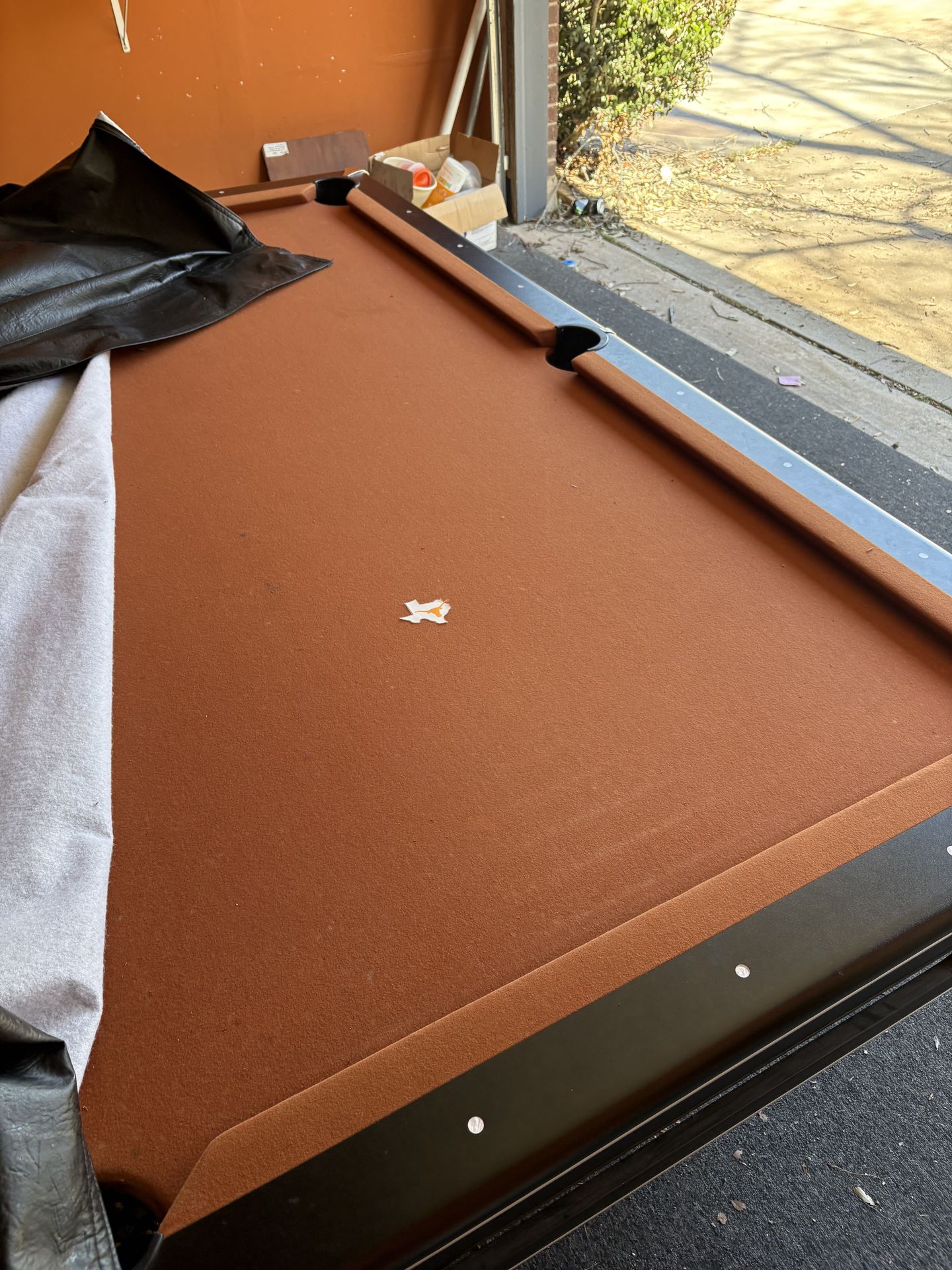 Burnt orange pool table