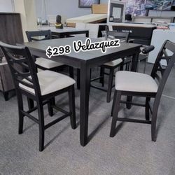 ✅️✅️5 pc wood counter height 42" square dining table set✅️✅