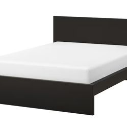 Full Size Brown-black Bed Frame With Full Size Memory Foam Mattress 