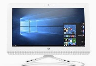 White HP 20 Inch All In One Desktop PC Intel Duo Core 4 GB Ram 1000 GB HD DVDRW Webcam HDMI WiFi Bluetooth Windows 10