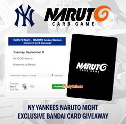 FEVO -Ticket Package! Bandai Naruto TCG x @Yankees Game