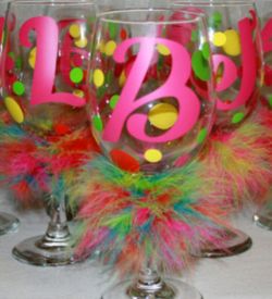 Custom glasses wine and bottles....