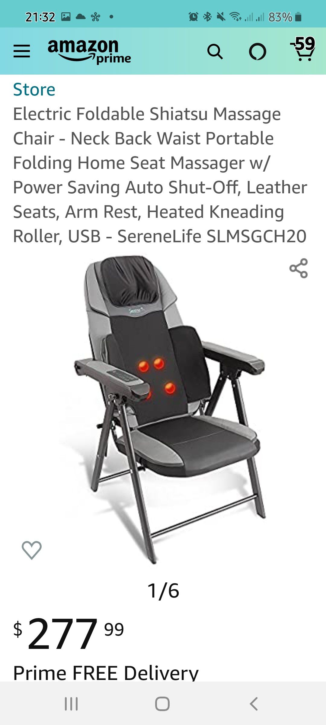 Shiatsu folding massage chair