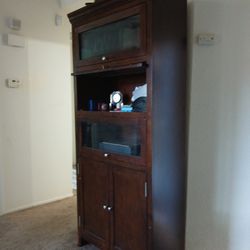 Lawyer Bookcase Wood Cabinet with Glass Doors 