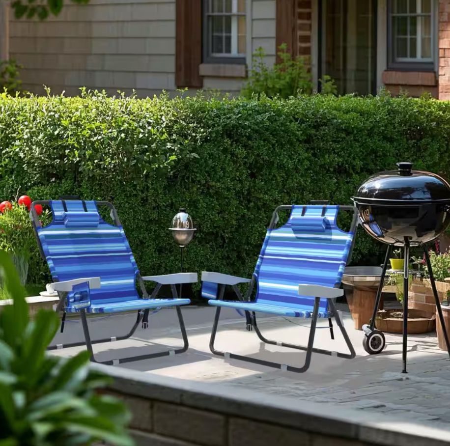 2 Redining & Lay Flat Backpack Beach Chair $30 Each